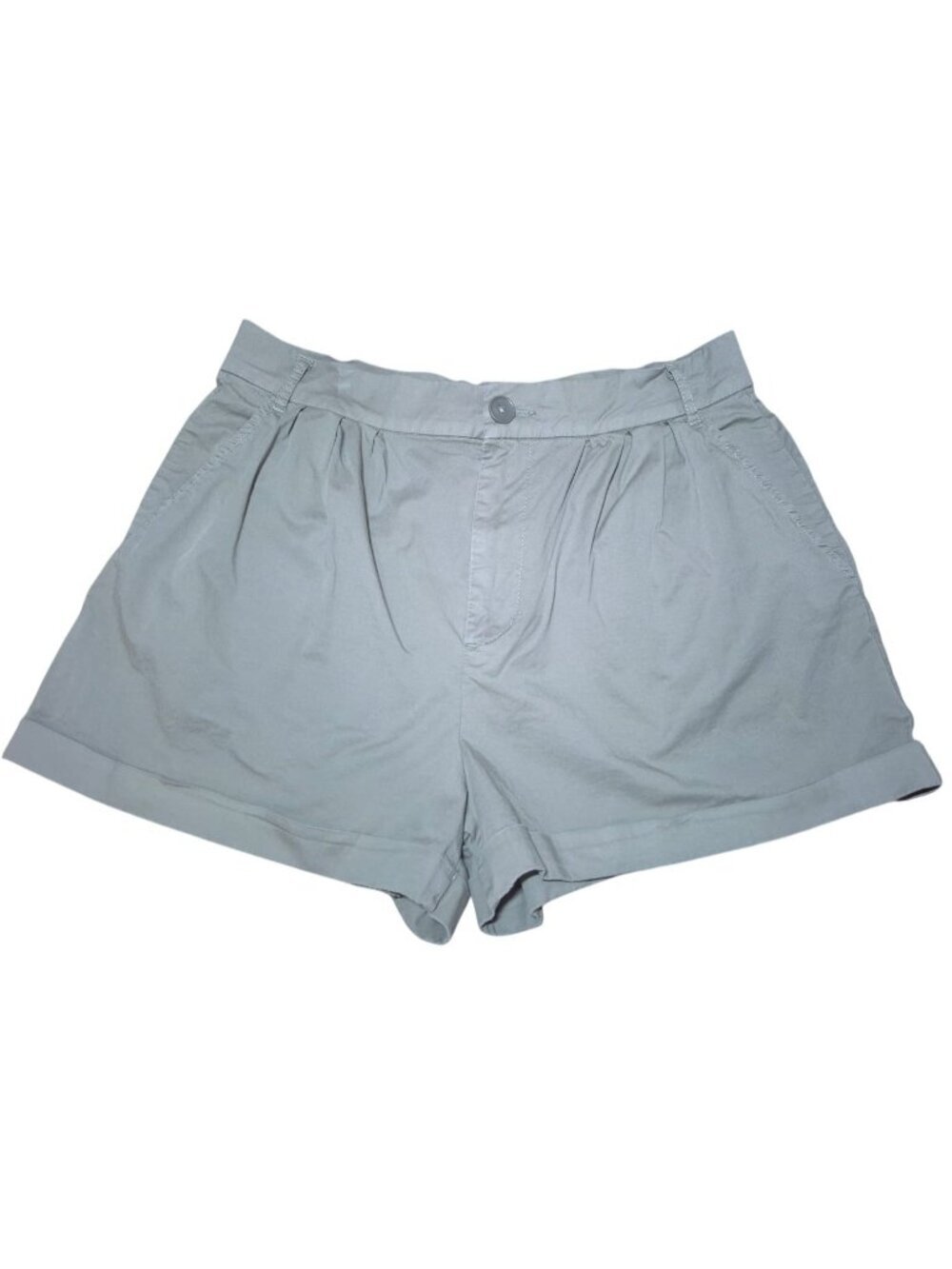 Pistola Womens High Waist Pleated Shorts Size 29 Olive Green Cotton Stretch.